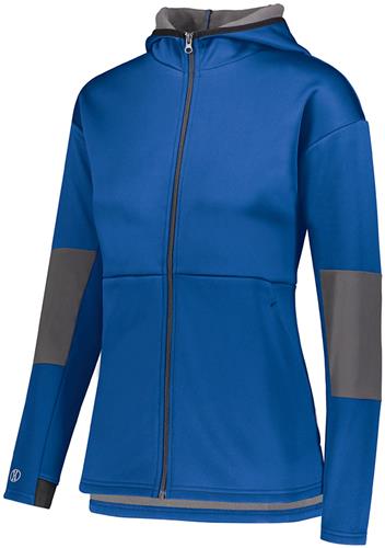 Womens Full Zip, Pocketed Hooded Jacket (Black,Graphite,Navy,Royal,Red,White). Decorated in seven days or less.