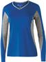 Womens Heather, 2-Color Accented Long Sleeve T Shirt ROYAL/GRAPHITE HEATHER Primary