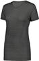 Womens Striated Short Sleeve Softball/Sports T Shirt (Black,Graphite,Navy,Royal,Red) BLACK Primary
