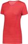 Womens Striated Short Sleeve Softball/Sports T Shirt (Black,Graphite,Navy,Royal,Red) SCARLET Primary