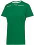 Womens V-NeckTagless T Shirt (Black,Forest,Graphite,Kelly,Maroon,Navy,Purple,Royal,Red,White) KELLY/WHITE Primary