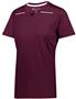 Womens V-NeckTagless T Shirt (Black,Forest,Graphite,Kelly,Maroon,Navy,Purple,Royal,Red,White) MAROON/WHITE Primary