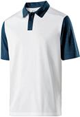  Adult 3-Button Heathered Polo Shirt (White w/Athletic,Black,Cardinal,Navy,Orange,Red)