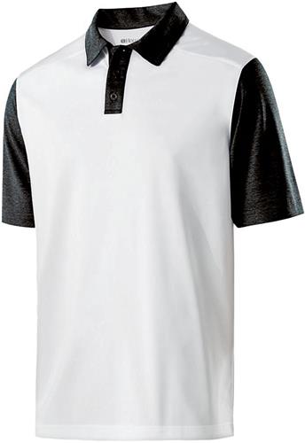  Adult 3-Button Heathered Polo Shirt (White w/Athletic,Black,Cardinal,Navy,Orange,Red). Printing is available for this item.