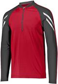  Adult Contrasting Sleeve 1/2 Zip Jacket (Black,Carbon,Maroon,Navy,Royal,Red)