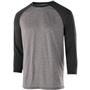 Adult/ Youth Contrasting 3/4 Sleeve Shirt (Black,Forest,Carbon,Maroon,Navy,Orange,Royal,Red)Heather/ GRAPHITE HEATHER/CARBON Primary