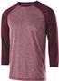 Adult/ Youth Contrasting 3/4 Sleeve Shirt (Black,Forest,Carbon,Maroon,Navy,Orange,Royal,Red)Heather/ MAROON HEATHER/MAROON Primary