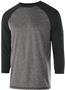 Adult/ Youth Contrasting 3/4 Sleeve Shirt (Black,Forest,Carbon,Maroon,Navy,Orange,Royal,Red)Heather/ BLACK HEATHER/BLACK Primary