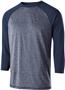 Adult/ Youth Contrasting 3/4 Sleeve Shirt (Black,Forest,Carbon,Maroon,Navy,Orange,Royal,Red)Heather/ NAVY HEATHER/NAVY Primary