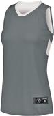 Holloway Ladies Dual-Side Reversible Basketball Jersey 224378 Outside: GRAPHITE/WHITE, Inside: WHITE/GRAPHITE Primary