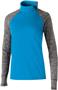 Womens Contrasting Sleeve 1/4 Zip Pullover w/Side Neck Zip (12-Colors) BRIGHT BLUE/ CARBON HEATHER Primary