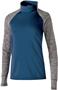 Womens Contrasting Sleeve 1/4 Zip Pullover w/Side Neck Zip (12-Colors) NAVY/ CARBON HEATHER Primary