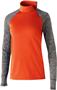 Womens Contrasting Sleeve 1/4 Zip Pullover w/Side Neck Zip (12-Colors) ORANGE/ CARBON HEATHER Primary