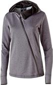 Womens Angled-Zipper Heather Jacket (Gray,Black,Navy,Royal,Scarlet)