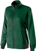 Womens Full-Zip Pocketed Collared Heather Jacket (Forest,Maroon,Navy,Royal,Scarlet)