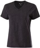 Womens V-Neck Glimmer, sparkle printed in silver metallic, T- Shirt