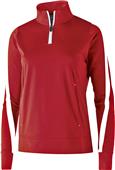 Womens 1/4 Zip, Front Pockets Pullover Jacket (Black,Forest,Graphite,Maroon,Navy,Royal,Red)