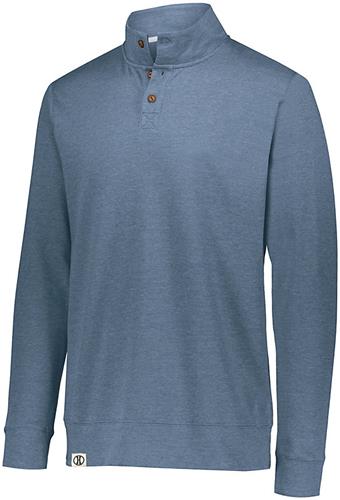 Adult 3-Button Heather Pullover (Athletic,Black,Forest,Maroon,Navy,Royal,Red,Storm,Birch). Decorated in seven days or less.