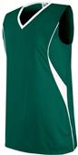  Ladies Girls Wave Sleeveless Athletic Jerseys FOREST/WHITE Primary