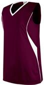  Ladies Girls Wave Sleeveless Athletic Jerseys MAROON/WHITE Primary