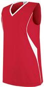  Ladies Girls Wave Sleeveless Athletic Jerseys SCARLET/WHITE Primary