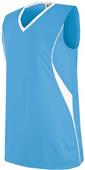  Ladies Girls Wave Sleeveless Athletic Jerseys COLUMBIA BLUE/WHITE Primary