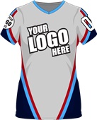 Sublimated Womens/Girls V-Neck Jersey - Custom "Ellipses" Cool Performance Tee