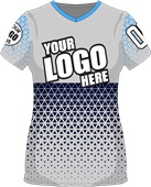 Sublimated Womens/Girls V-Neck Jersey - Custom "Triangles" Cool Performance Tee