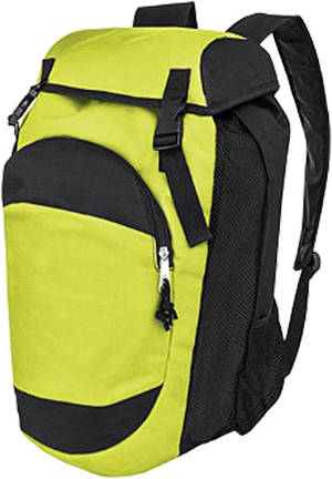  19"Hx10.5W"x10.5"D - Sports & Travel Backpack (Lime, Raspberry). Printing is available for this item.