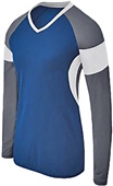 High Five Raptor Long Sleeve Volleyball Jerseys Womens & Girls NAVY/GRAPHITE/WHITE Primary