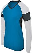 High Five Raptor Long Sleeve Volleyball Jerseys Womens & Girls POWER BLUE/WHITE/BLACK Primary