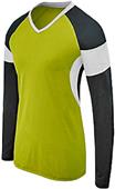 High Five Raptor Long Sleeve Volleyball Jerseys Womens & Girls LIME/BLACK/WHITE Primary