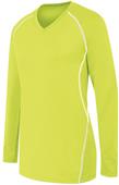 High 5 Womens Girls Long Sleeve Solid Volleyball Jersey LIME/WHITE Primary