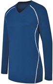 High 5 Womens Girls Long Sleeve Solid Volleyball Jersey NAVY/WHITE Primary
