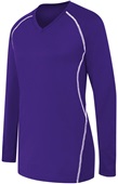 High 5 Womens Girls Long Sleeve Solid Volleyball Jersey PURPLE/WHITE Primary
