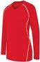 High 5 Womens Girls Long Sleeve Solid Volleyball Jersey SCARLET/WHITE Primary