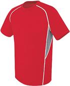 Adult Youth Evolution Short Sleeve Soccer Jersey SCARLET/GRAPHITE/WHITE Primary