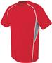 Adult Youth Evolution Short Sleeve Soccer Jersey SCARLET/GRAPHITE/WHITE Primary