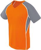 Women Girls Short Sleeve V-Neck Softball/Sports Jersey ORANGE/GRAPHITE/WHITE Primary