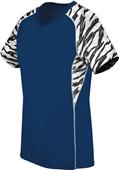 Women Girls Evolution Print V-Neck Jerseys NAVY/FRAGMENTPRINT/WHITE Primary