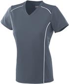 Ladies Girls Winning Streak V-Neck Athletic Jersey GRAPHITE/WHITE Primary
