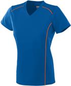 Ladies Girls Winning Streak V-Neck Athletic Jersey ROYAL/ORANGE Primary