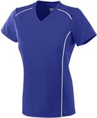 Ladies Girls Winning Streak V-Neck Athletic Jersey PURPLE/WHITE Primary