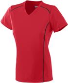 Ladies Girls Winning Streak V-Neck Athletic Jersey RED/BLACK Primary