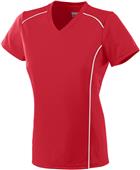 Ladies Girls Winning Streak V-Neck Athletic Jersey RED/WHITE Primary