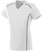 Ladies Girls Winning Streak V-Neck Athletic Jersey WHITE/BLACK Primary