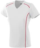 Ladies Girls Winning Streak V-Neck Athletic Jersey WHITE/RED Primary