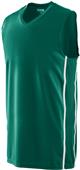 Adult Youth Sleeveless Basketball Game Jersey DARK GREEN/WHITE Primary