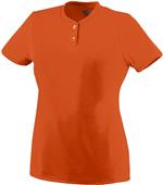 Augusta Ladies Girls Wicking Two-Button Softball Jersey