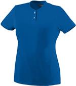 Augusta Ladies Girls Wicking Two-Button Softball Jersey